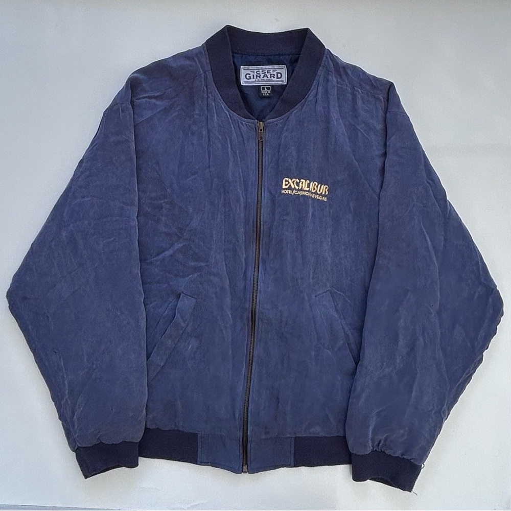 Vintage 80's Excalibur Las Vegas Hotel Casino Embroidered Jacket L Made In USA